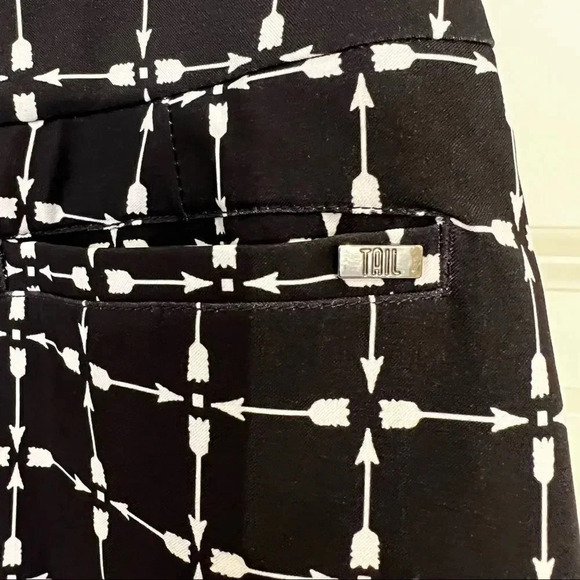 Tail black and white tennis boho arrow square pattern skirt with pockets size 4 - Picture 6 of 11